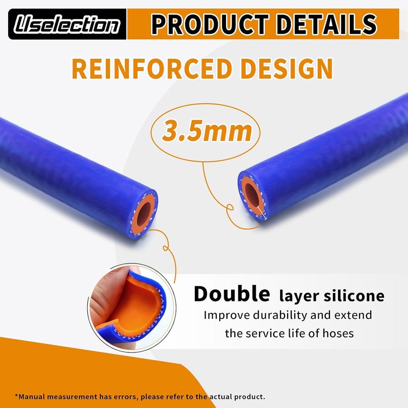 Uselection 11/16"X20FT(ID:18MM) Silicone Heater Hose Blue and Red Coolant Radiator Vacuum Line, Reinforced High Temperature Reinforced 4MM Thick(0.16In) (11/16" ID-20Ft(ID 18mm)) - Image 4